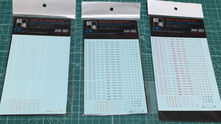 for 1/144&1/100 white SteelSpirit AW-001 Detail-up Decal Modeling Upgrade Kits 